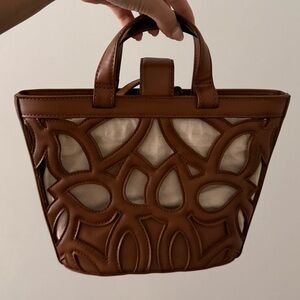 Zara Brown Cut-Out Crossbody Bag